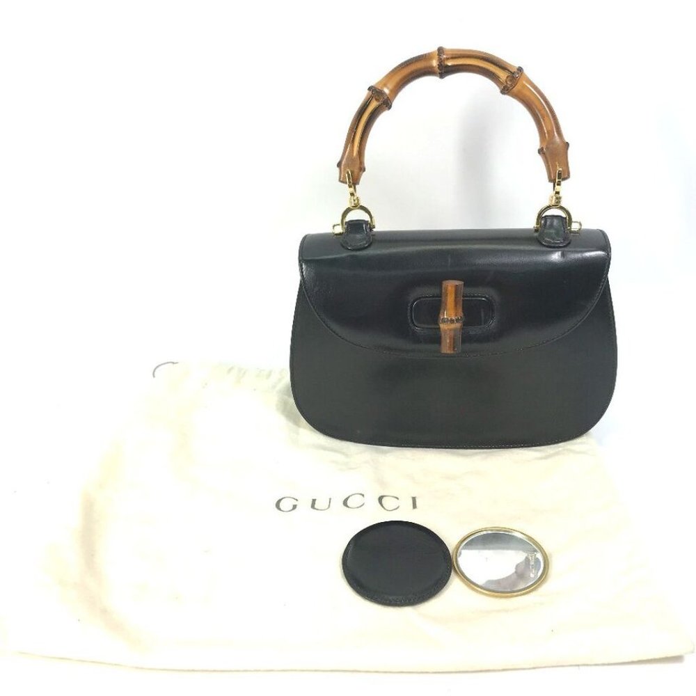GUCCI 000・1951 turn lock old gucci Bamboo top handle bag Hand Bag